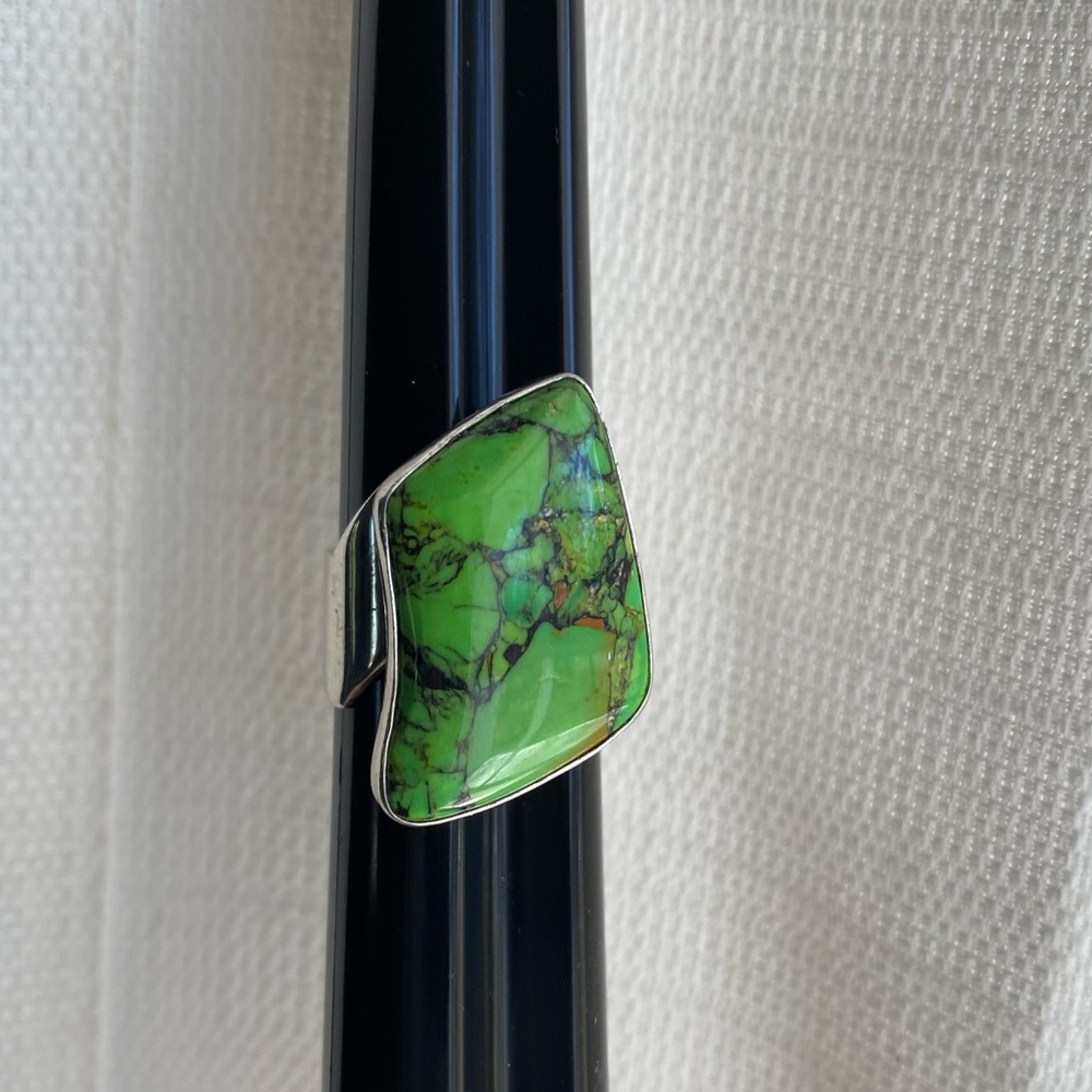 Green Mojave turquoise ring